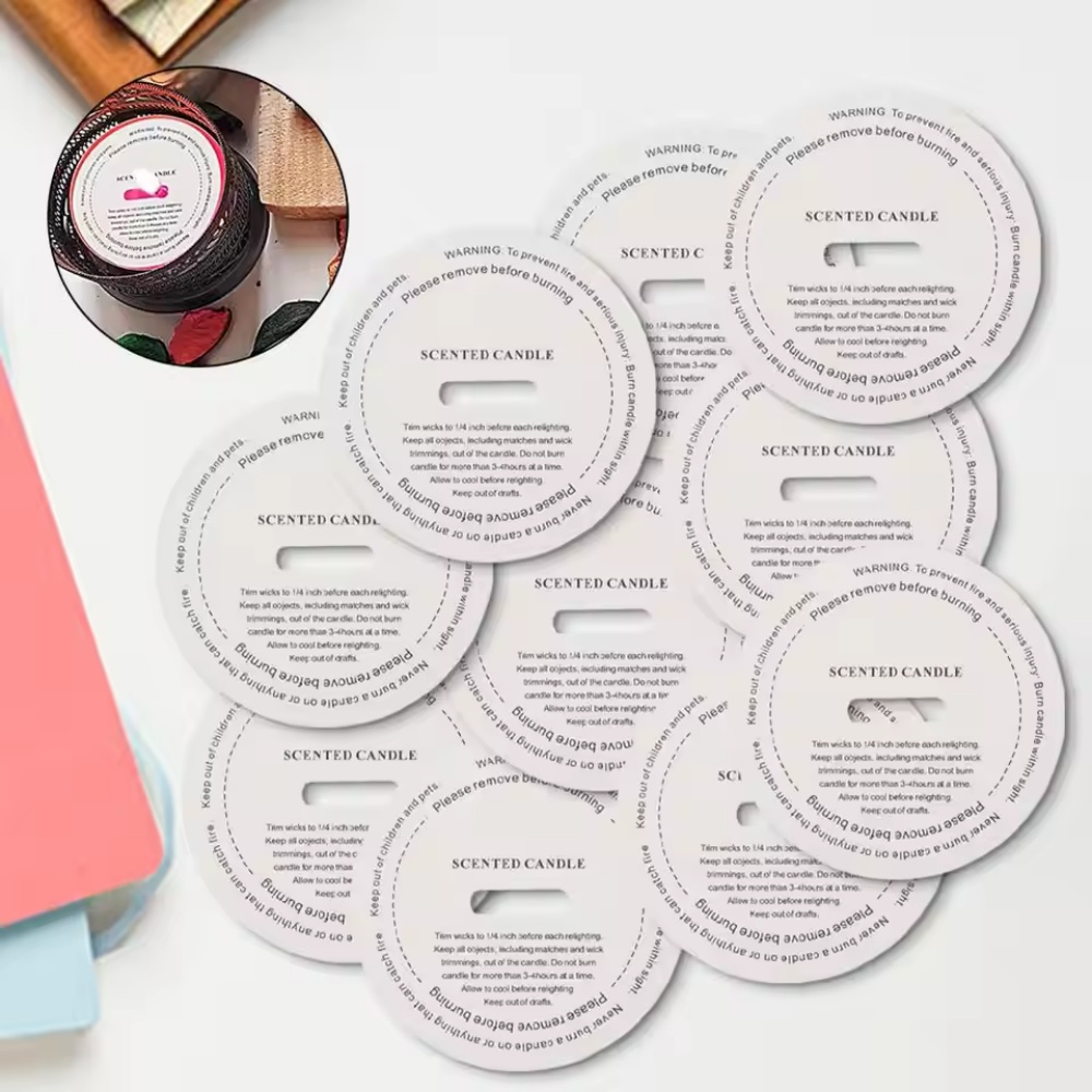 10/50 Pcs Candle Cup Labels Ro - огляд і ціна Candle Warning Label