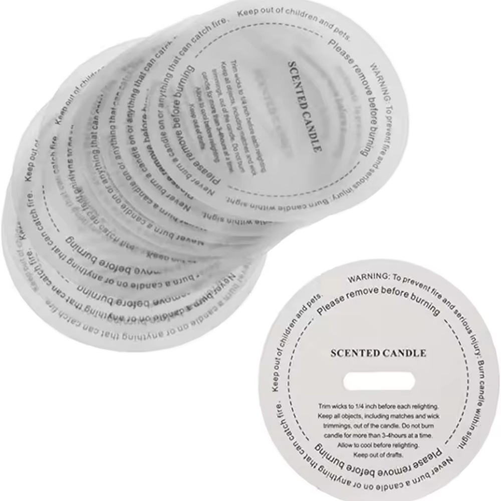 10/50 Pcs Candle Cup Labels Ro - огляд і ціна Candle Warning Label