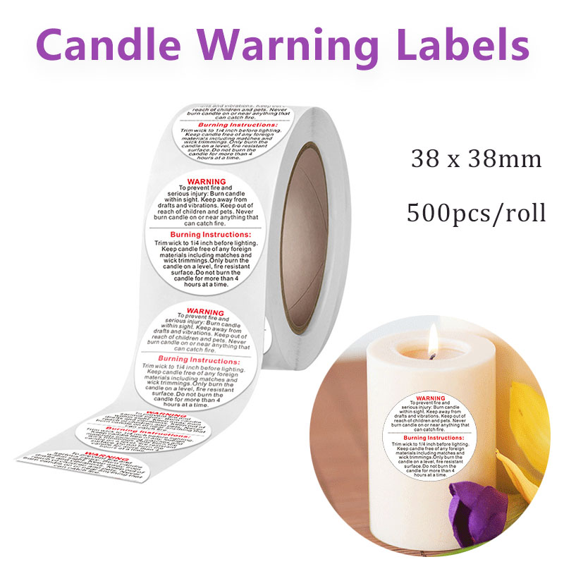 500/1000pcs Candle Warning Lab - огляд і ціна Candle Warning Label