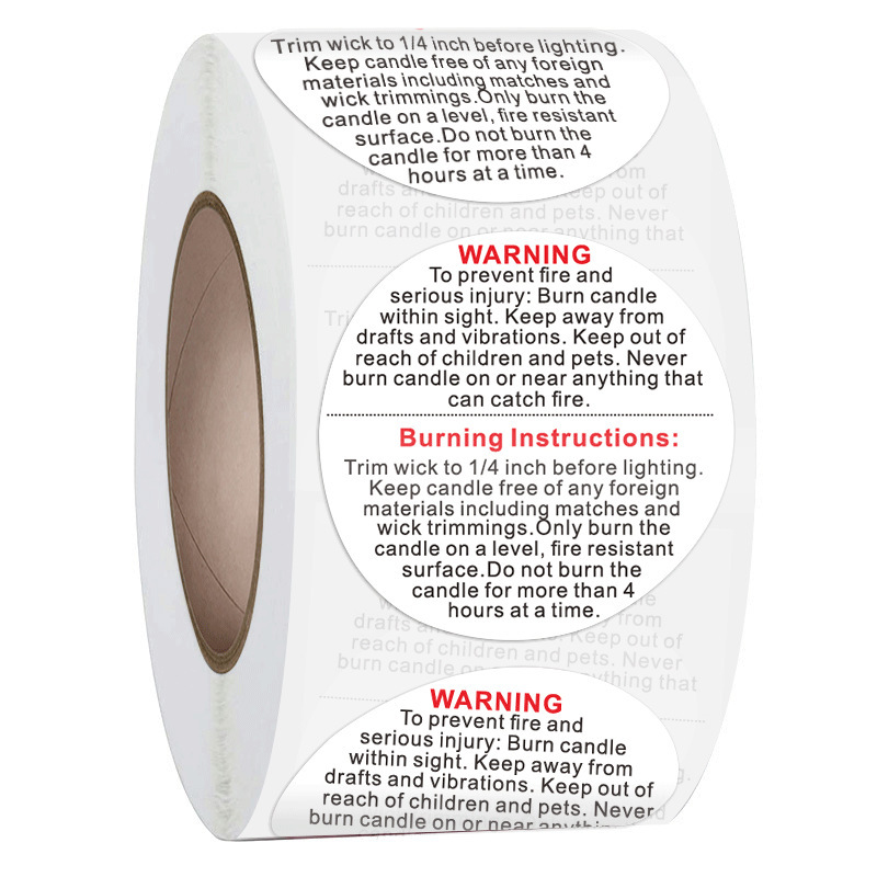 100-500pcs 1inch English Warni - огляд і ціна Candle Warning Label