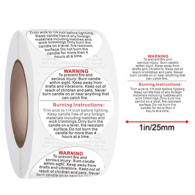 500Pcs White Candle Warning La - огляд і ціна Candle Warning Label