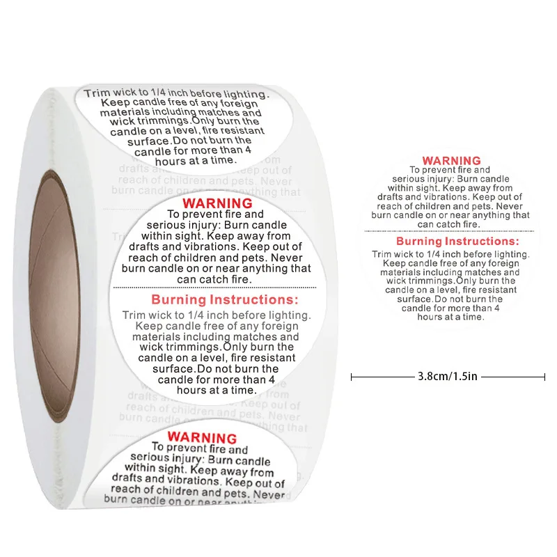 500Pcs Candle Warning Label La - огляд і ціна Candle Warning Label