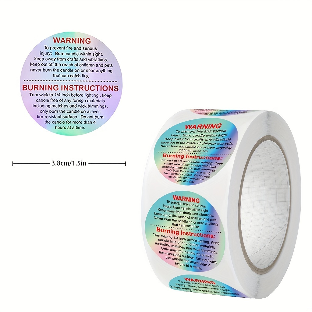 500pcs Wax Melt Warning Labels - огляд і ціна Candle Warning Label