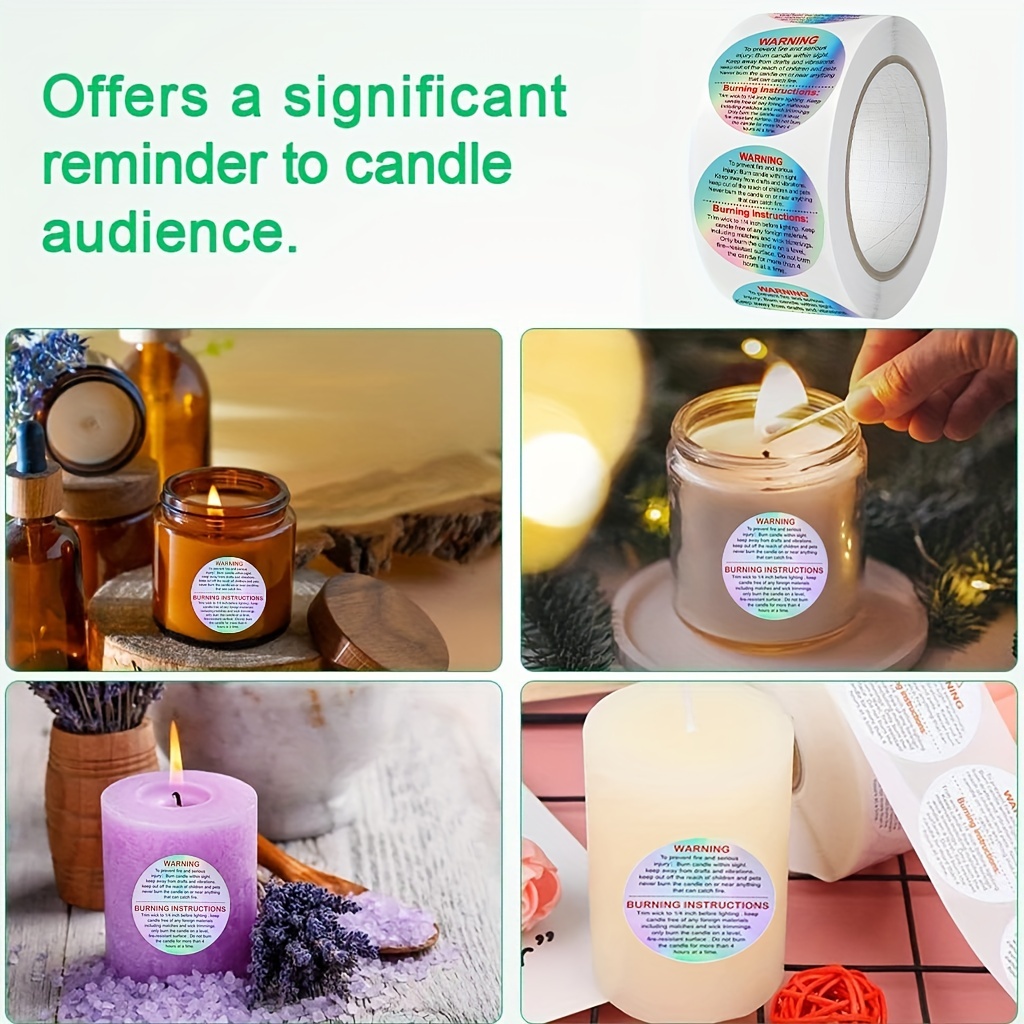 500pcs Wax Melt Warning Labels - огляд і ціна Candle Warning Label