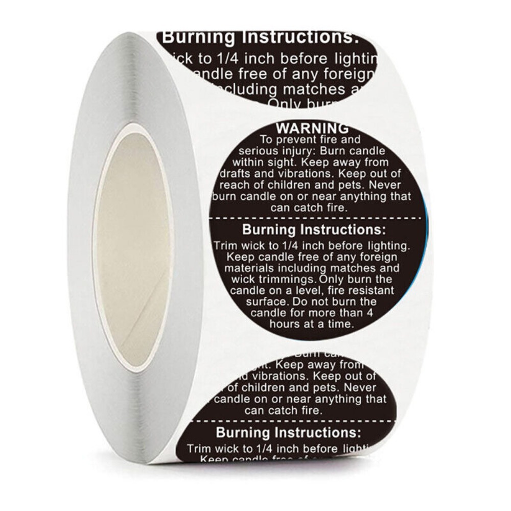 Self-adhesive Label Candle Jar - огляд і ціна Candle Warning Label