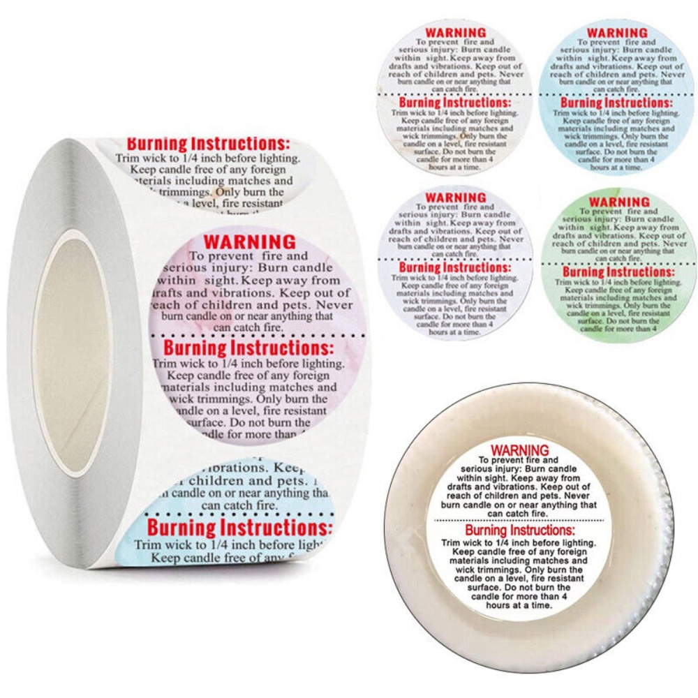 Self-adhesive Label Candle Jar - огляд і ціна Candle Warning Label