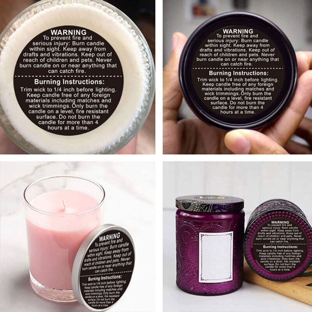 Self-adhesive Label Candle Jar - огляд і ціна Candle Warning Label