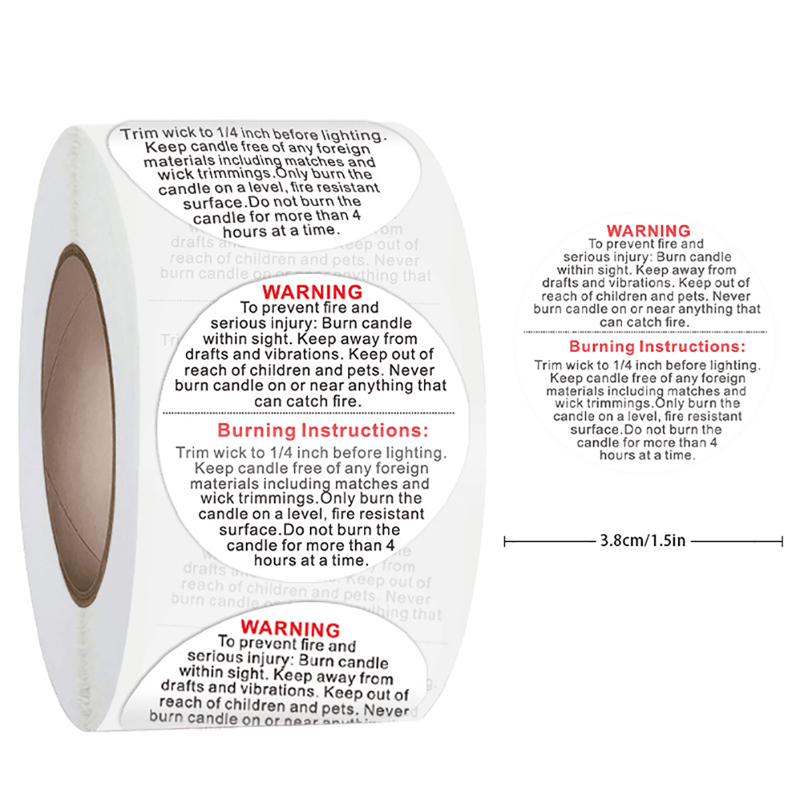 1Roll Fragile Stickers Candle  - огляд і ціна Candle Warning Label