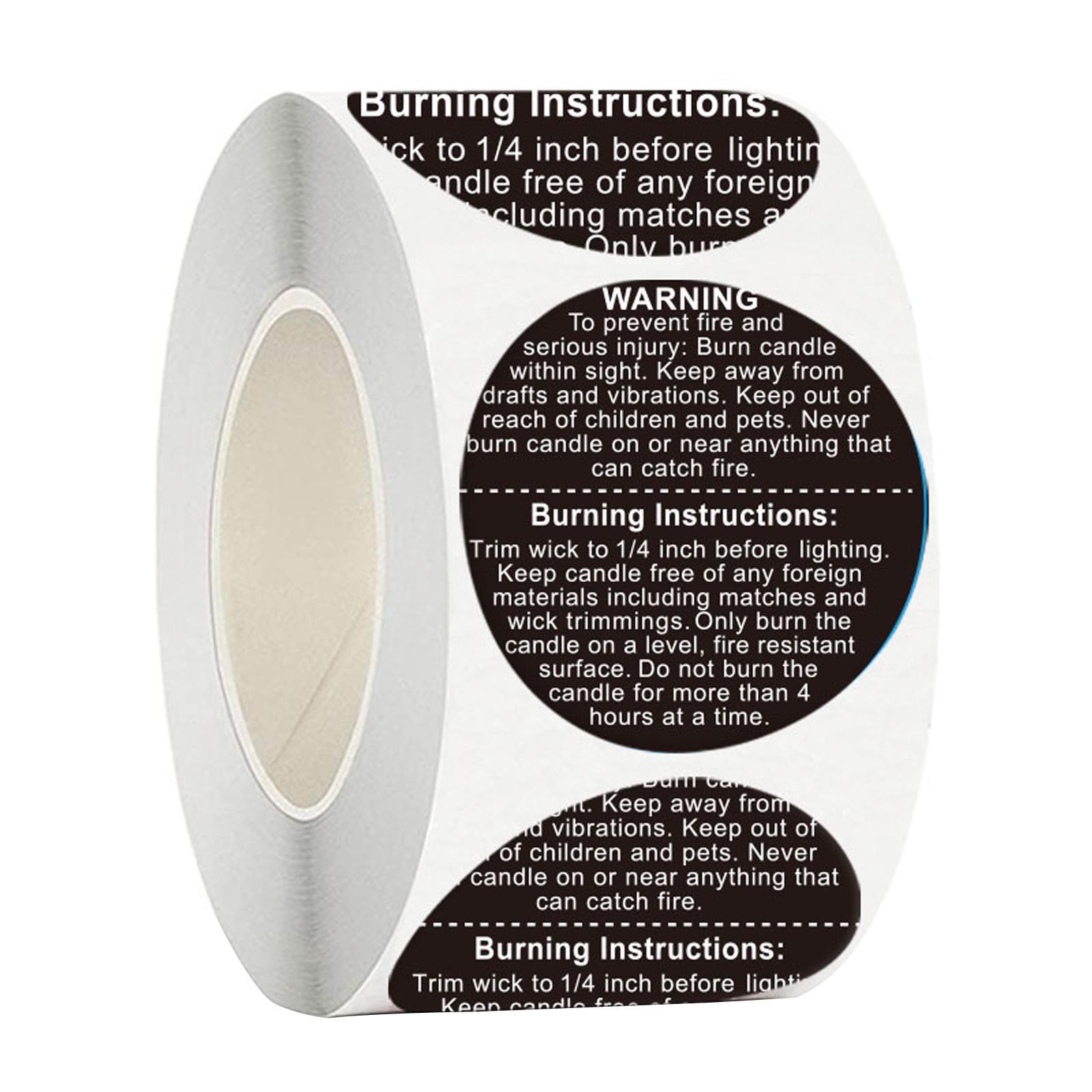 500Pcs Candle Warning Stickers - огляд і ціна Candle Warning Label