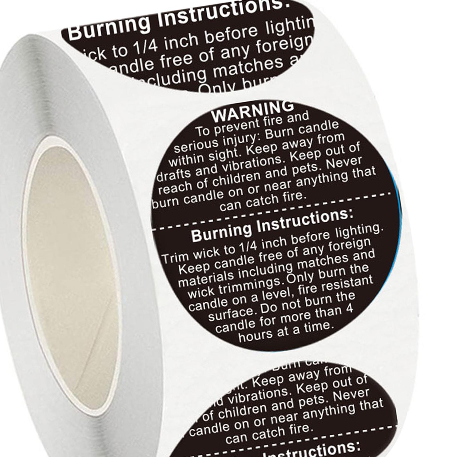 500Pcs Candle Warning Stickers - огляд і ціна Candle Warning Label